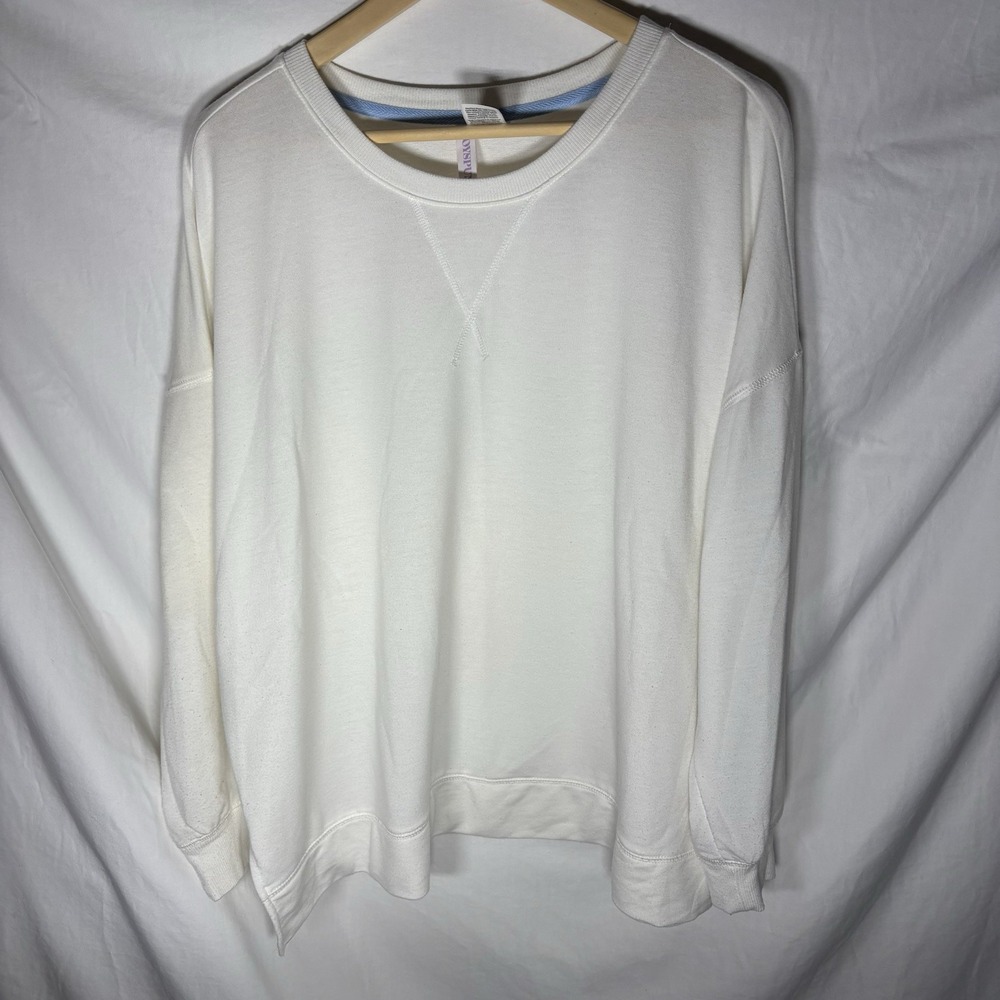 Joyspun Shirt Woman's 2XL Ivory Sweatshirt Pajama Top‎